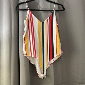 Gaze Striped Bodysuit - Size M